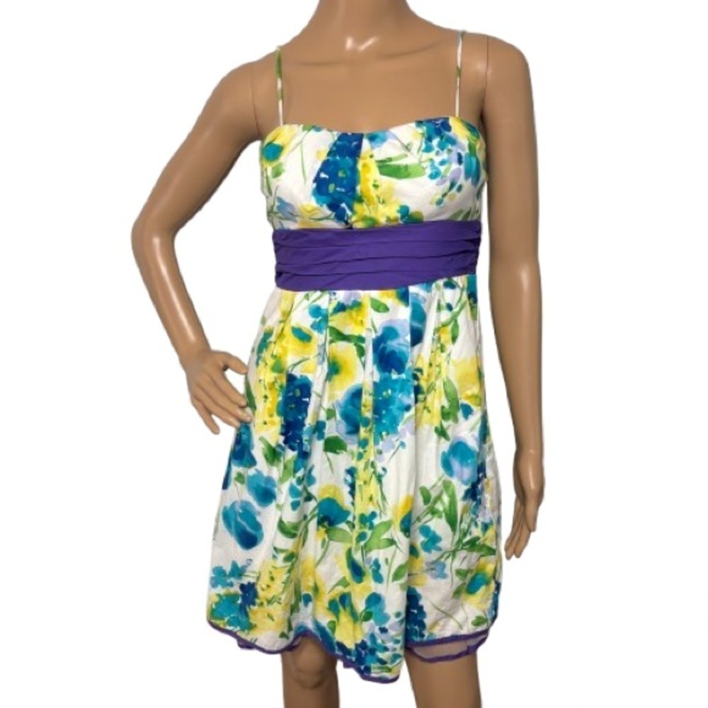City Triangles Y2K 00s Floral Tulle Lined Mini Dress Size 3